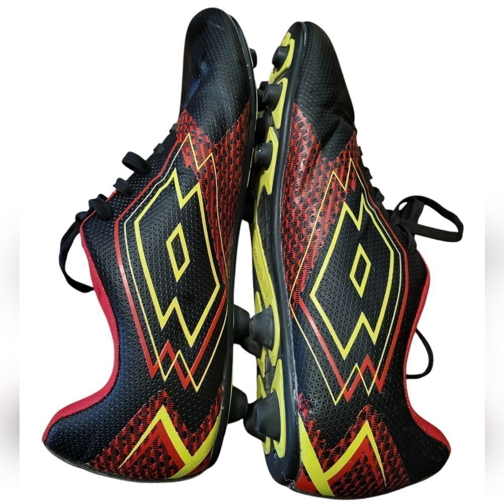 Lotto Forza Elite 3 Mens Soccer Cleats Black Red Yellow, Size 12 - Picture 3 of 12